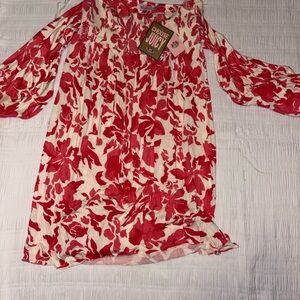 Juicy Couture Red Floral Off-Shoulder Top - Red & Cream